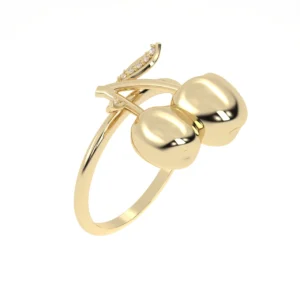 ANEL CEREJINHA GRANDE OURO AMARELO