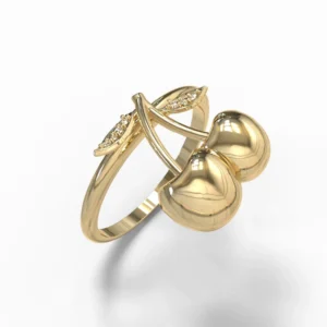 ANEL CEREJINHA PEQUENO OURO AMARELO