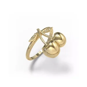 ANEL CEREJINHA PEQUENO OURO AMARELO