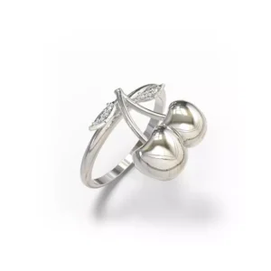 ANEL CEREJINHA PEQUENO OURO BRANCO