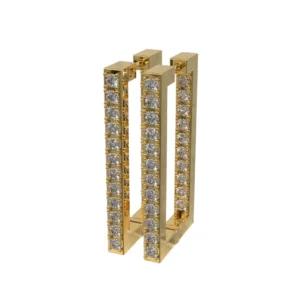 ARGOLA MIO QUADRADA GRANDE COM PAVE AMARELO