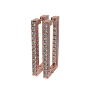 ARGOLA MIO QUADRADA GRANDE COM PAVE ROSÉ