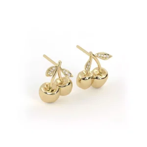 BRINCO CEREJINHA PEQUENO OURO AMARELO