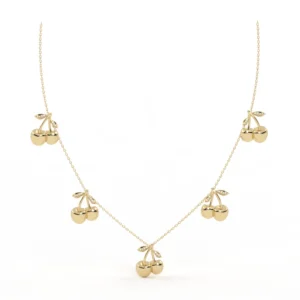 COLAR 5 CEREJINHAS PEQUENO OURO AMARELO