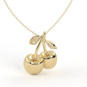 COLAR CEREJINHA GRANDE OURO AMARELO